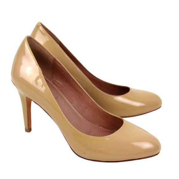 CORSO COMO BEIGE GENUINE LEATHER HIGH HEEL ROUND TOE PUMP WOMEN'S SHOES 9.5 M - Picture 2 of 10